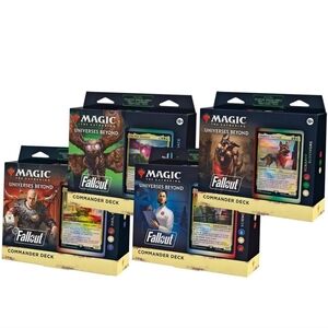 Set of 4 - 1 of Each - Commander Deck Fallout PIP MTG Sealed Case